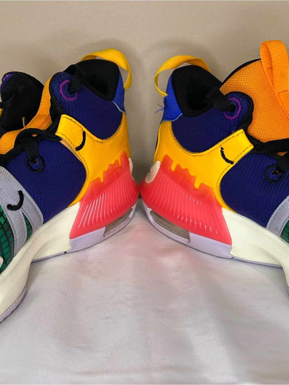 Nike Kids LeBron Multicolor Sneakers - Blue, Yellow, Green, Pink
